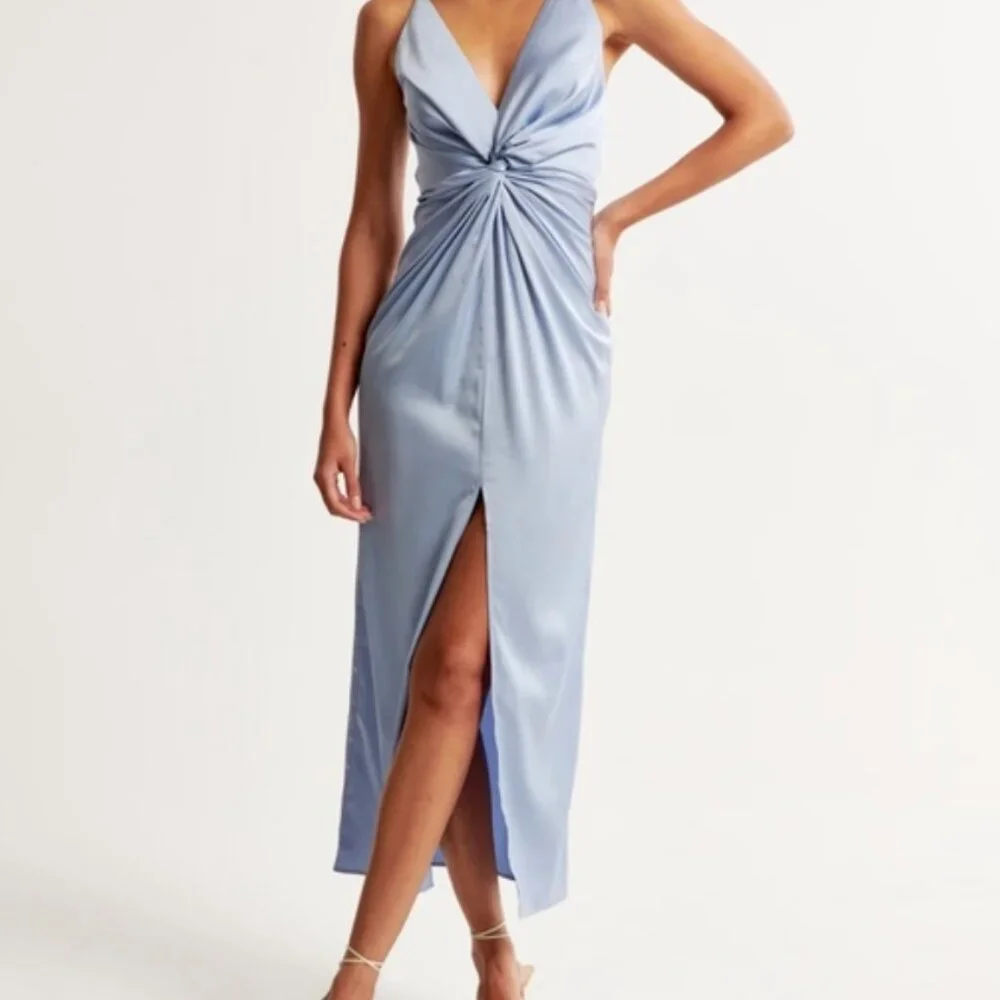 Abercrombie & Fitch Black Maxi Wrap Slip Dress